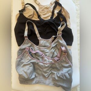 Set of Four Cake Nursing Bras in Black, Beige, and Gray